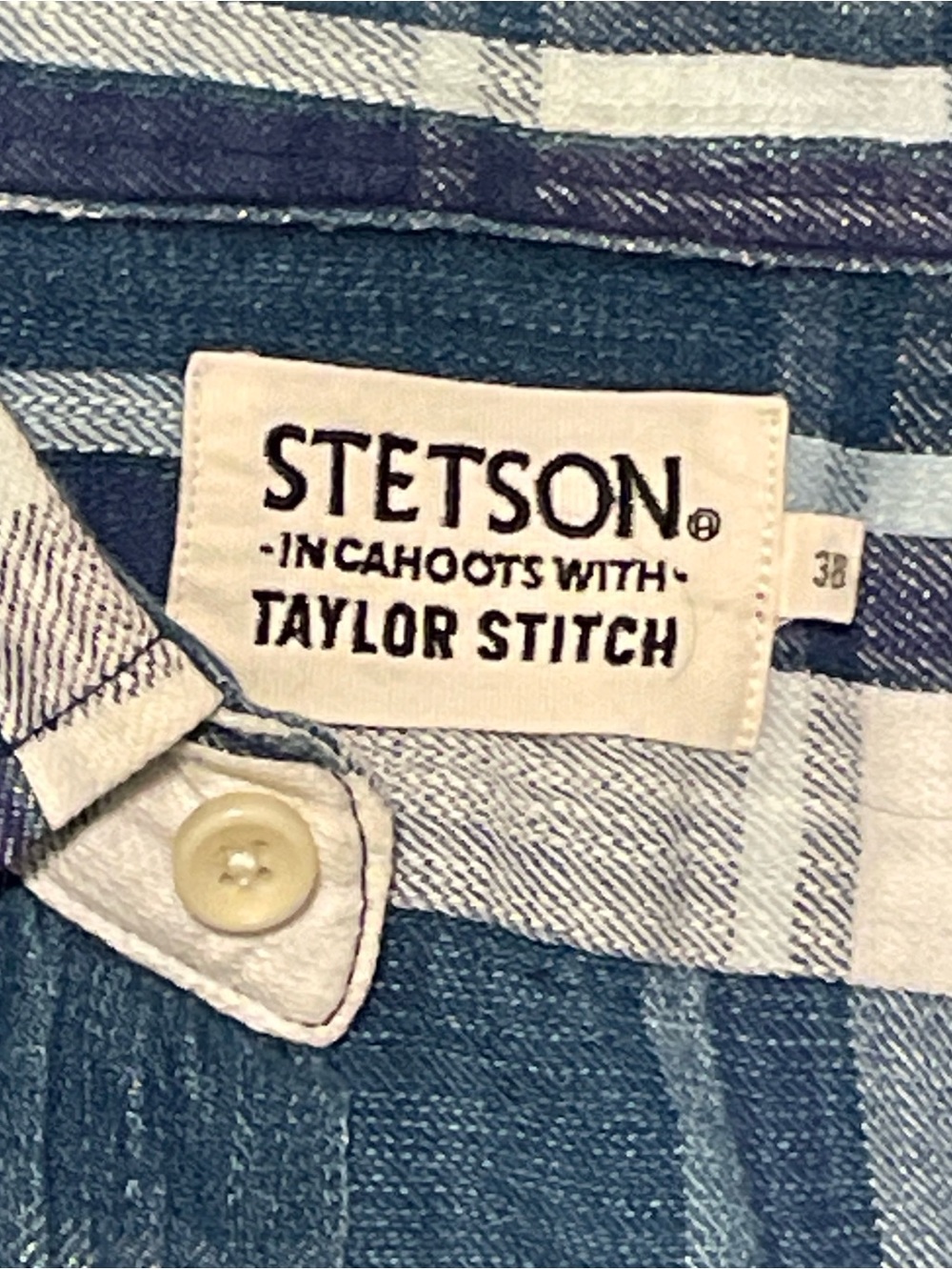 Taylor Stitch x Stetson Blue Plaid Casual Button-Down Shirt.